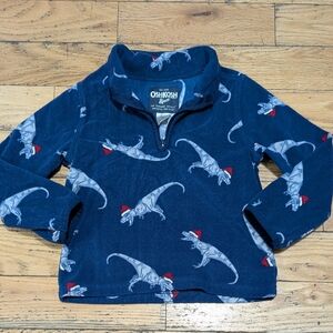 EUC Dinosaur Zip Christmas Fleece 3T *S8